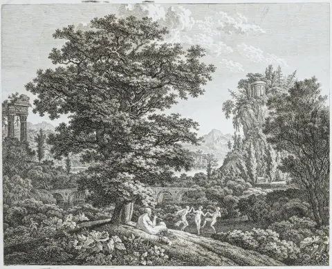 Kolbe, Carl Wilhelm – La danza. Acquaforte su carta velina. 1800