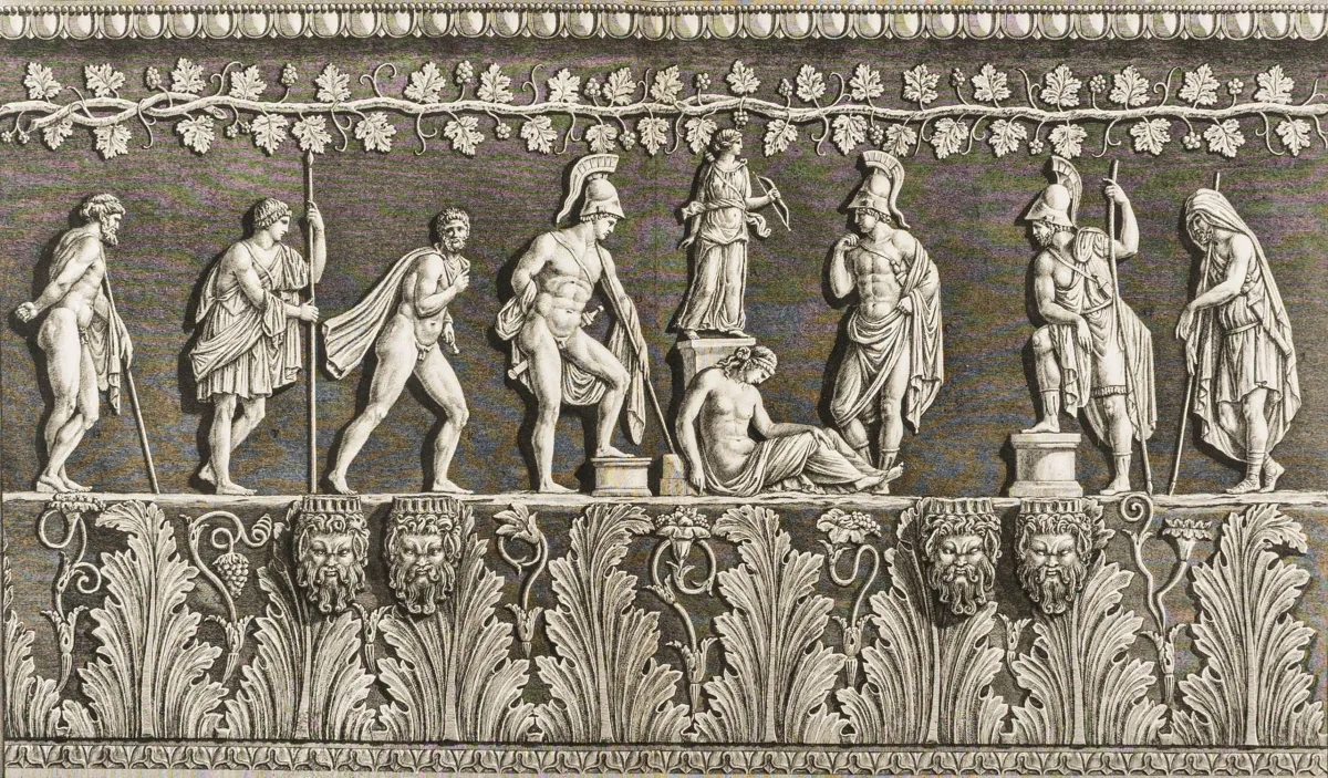 Piranesi, Giovanni Battista – Drie dubbelbladige etsen uit: "Vasi, candelabri, cippi, sarcofagi, tripodi, lvcerne ed ornamenti…