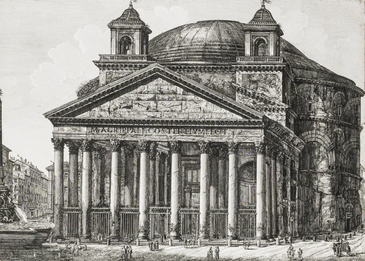 Rossini, Luigi – 系列"Le Antichità Romane ossia Raccolta delle piu interessenti Vedute di Roma…"中的4幅铜版画收藏