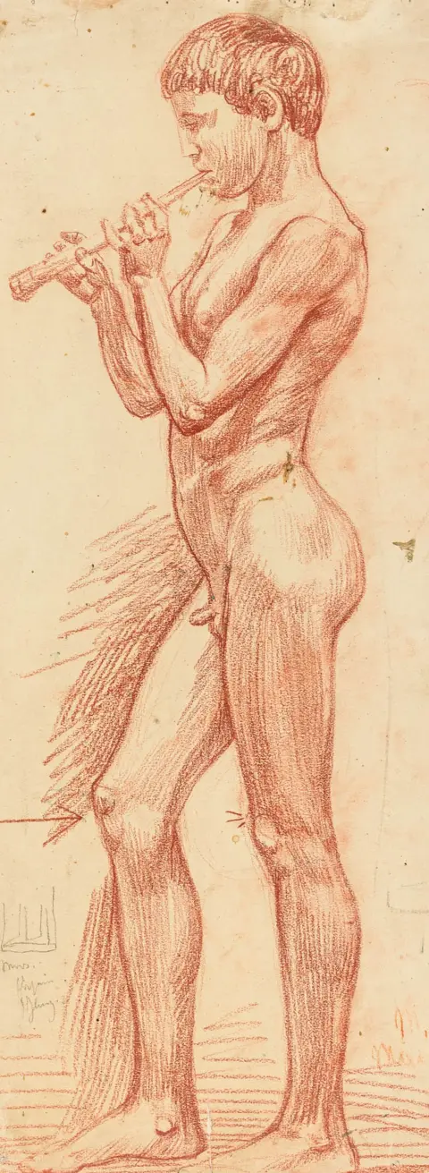 Ackermann, Max – Due disegni con nudi giovanili in piedi