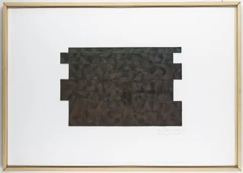 Adler, Karl-Heinz – Senza titolo. Collage con cinque strisce di carta dipinte ad acrilico