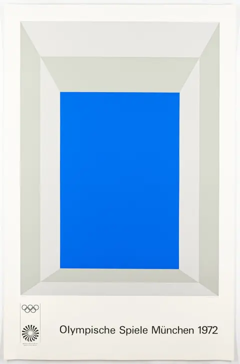 Albers, Josef – Un firmamento molto blu (per i Giochi Olimpici). Serigrafia a colori su carta forte da stampa a rame