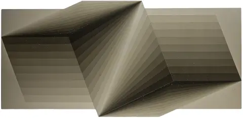 Albrecht, Joachim – Forma nel crepuscolo. Olio su alluminio. Sul verso etichetta con timbro di successione. Probabilmente intorno al 1970.