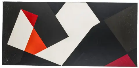 Albrecht, Joachim – Composizione 60/1. Olio su tavola di legno. Sul verso firmato, datato e intitolato, con timbro dell'eredità. 1960.