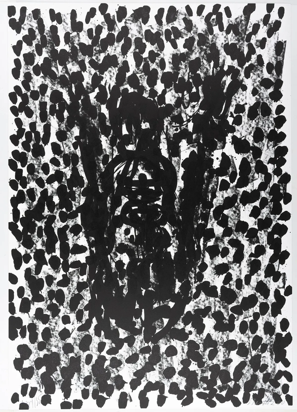 Baselitz, Georg – 无题。出自《Suite 45》的版画。法布里亚诺手工纸上的胶印石版画。右下角签名并注明日期。左下角…