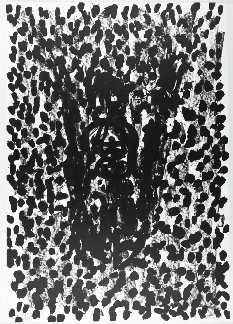 Baselitz, Georg – Uten tittel. Blad fra "Suite 45". Offsetlitografi på Fabriano bøttepapir. Signert og datert nederst til høyre. Nederst til venstre…