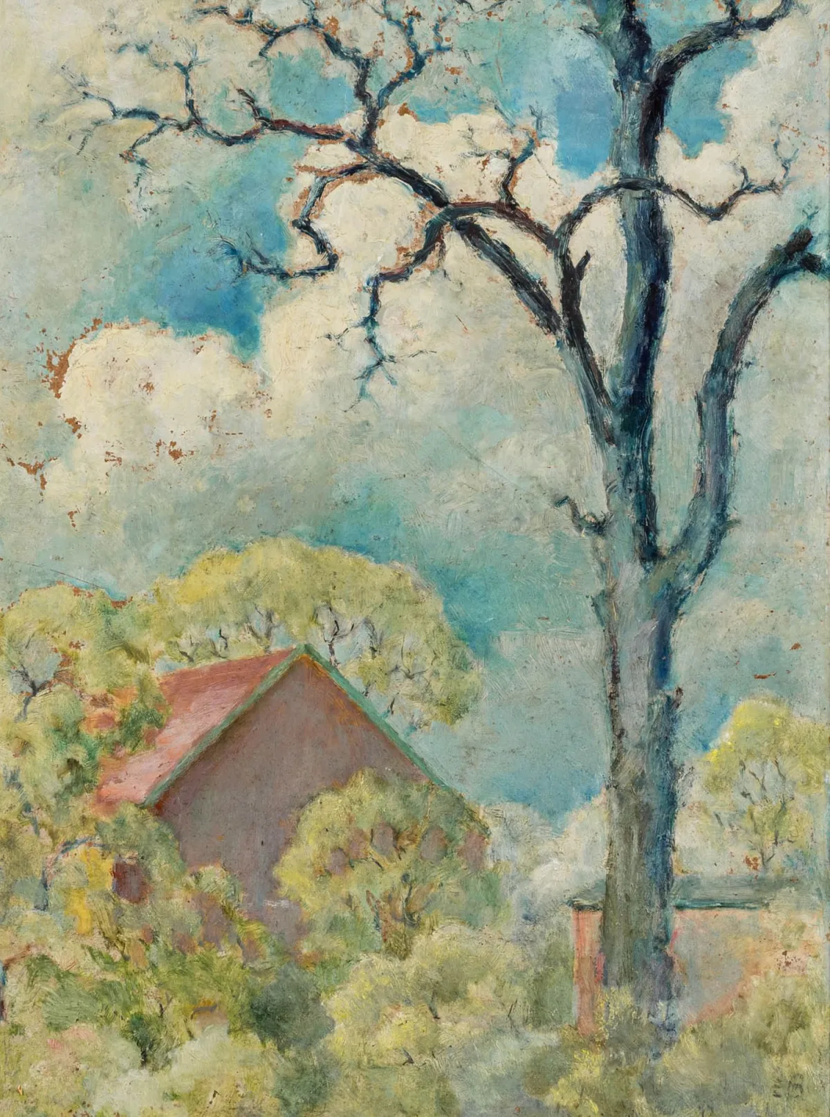 Buchholz, Erich – Germendorf。纸板油画。右下角花押。约1930年代。画面尺寸：55 x 41厘米。