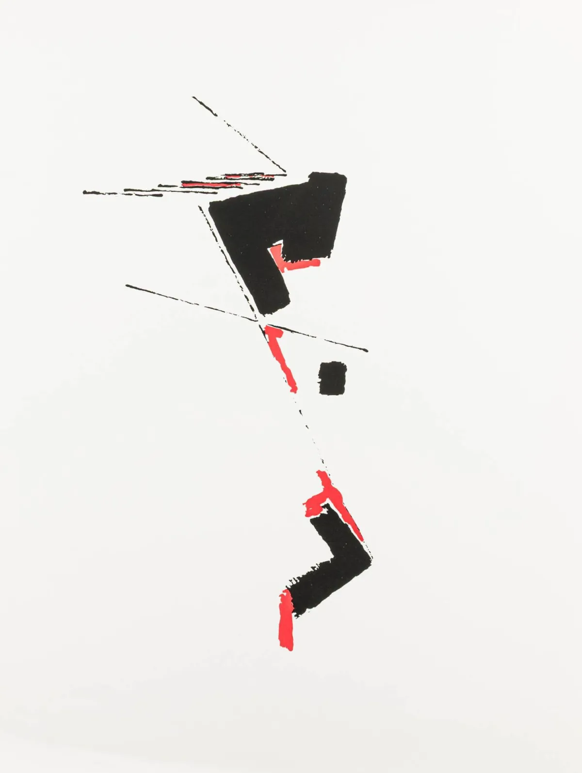 Buchholz, Erich – Schwarz-rote Tusche。BKR Rives 纸上黑红双色丝网印刷。1972 年。纸张尺寸：65 x 50 cm。Ilk K45。由…出版