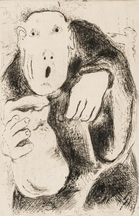 Chagall, Marc – L'Avarice. (Saituruus). Levy 2 teoksesta "Les sept péchés capitaux".