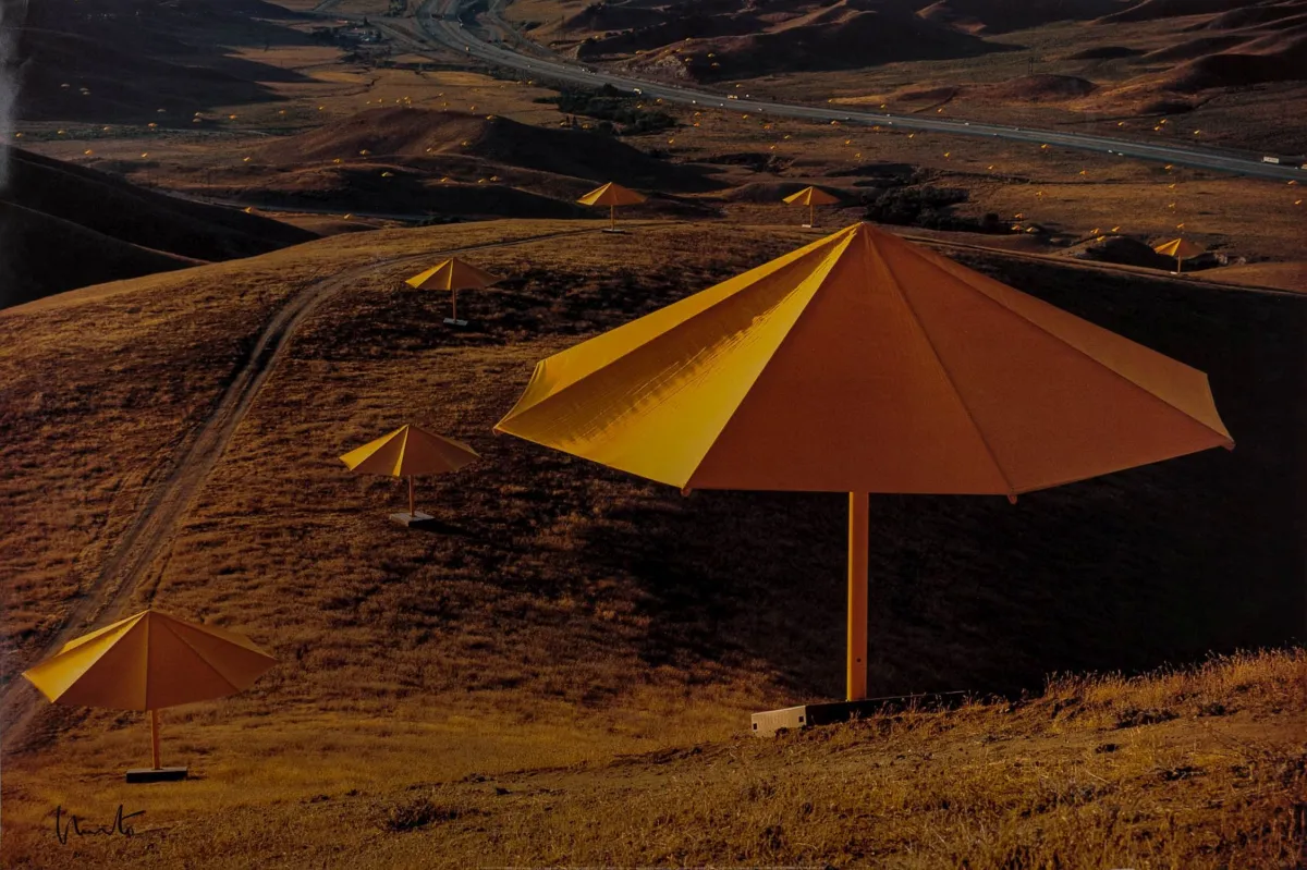 Christo – The Umbrellas - Project for Japan and the U.S.A., 2 offset prints, each signed, 1990/1991