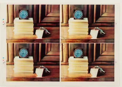 Fluxus – Beuys, Joseph. Klanggebilde. Hoja de prueba de postales. Offset en color sobre cartón. Firmada y estampada. 1982…