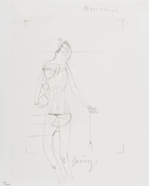 Fluxus – Beuys, Joseph. Ökonomie. Granolitografía sobre papel. Firmada abajo al centro a lápiz. Numerada abajo a la izquierda…
