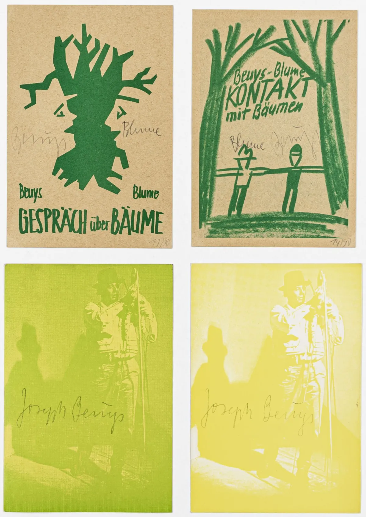 Fluxus – Beuys, Joseph. 7张签名明信片收藏。不同出版者。每张约10,5 x 15,5厘米。收藏包括…