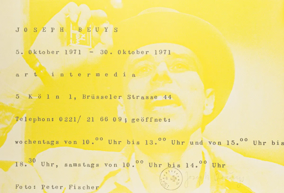 Fluxus – Beuys, Joseph. 两幅签名版画。1971年和1972年。不同出版者和格式。I. art intermedia。纸上丝网印刷…