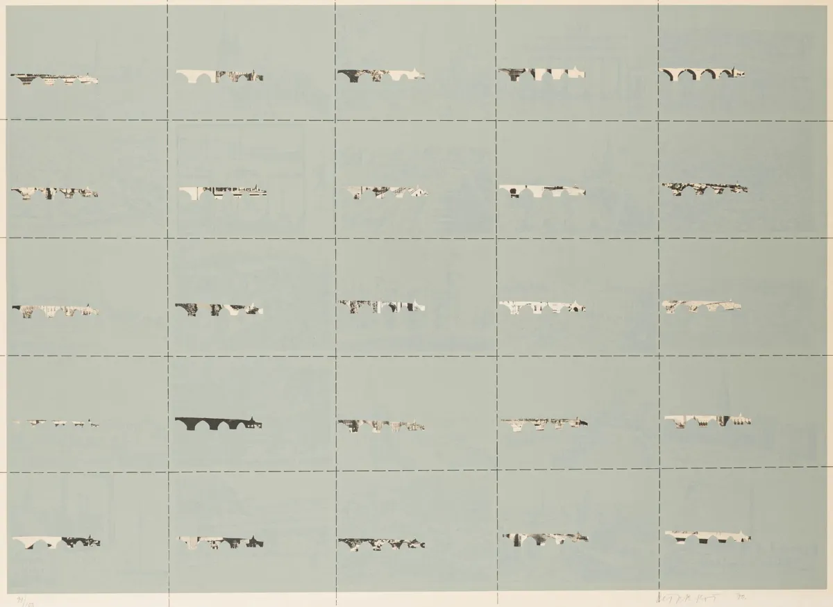 Fluxus – Roth, Dieter. Deutsche Städte (Heidelberg)。薄纸板上的丝网印刷覆胶印。右下角签名并注明日期,…