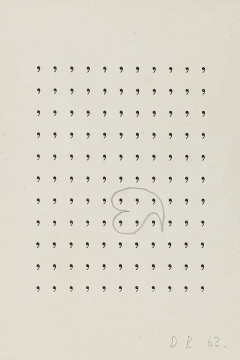 Fluxus – Roth, Dieter。收藏含一幅Stupidogramm、1本书、2套明信片集和1张邀请卡。1962-1979年。