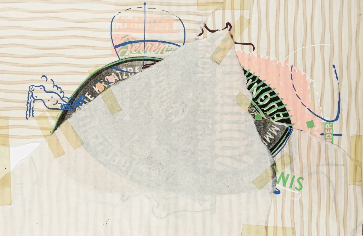 Fluxus – Roth, Dieter 与 Stefan Wewerka. 无题. 彩色丝网印刷"kleine Kümmelei"拼贴。背面有Wewerka的印刷签名和…