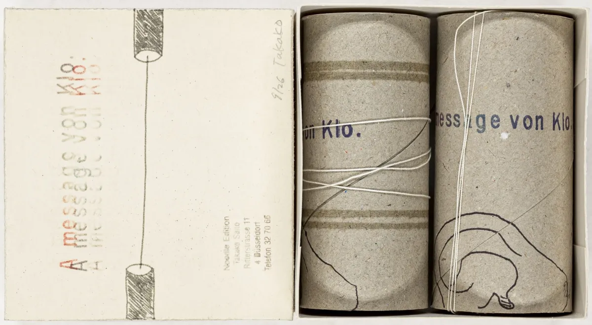 Fluxus – Saito, Takako. Collection de 6 multiples. Édité par Noodle Edition, Takako Saito, Düsseldorf. Vers 1985-1992.