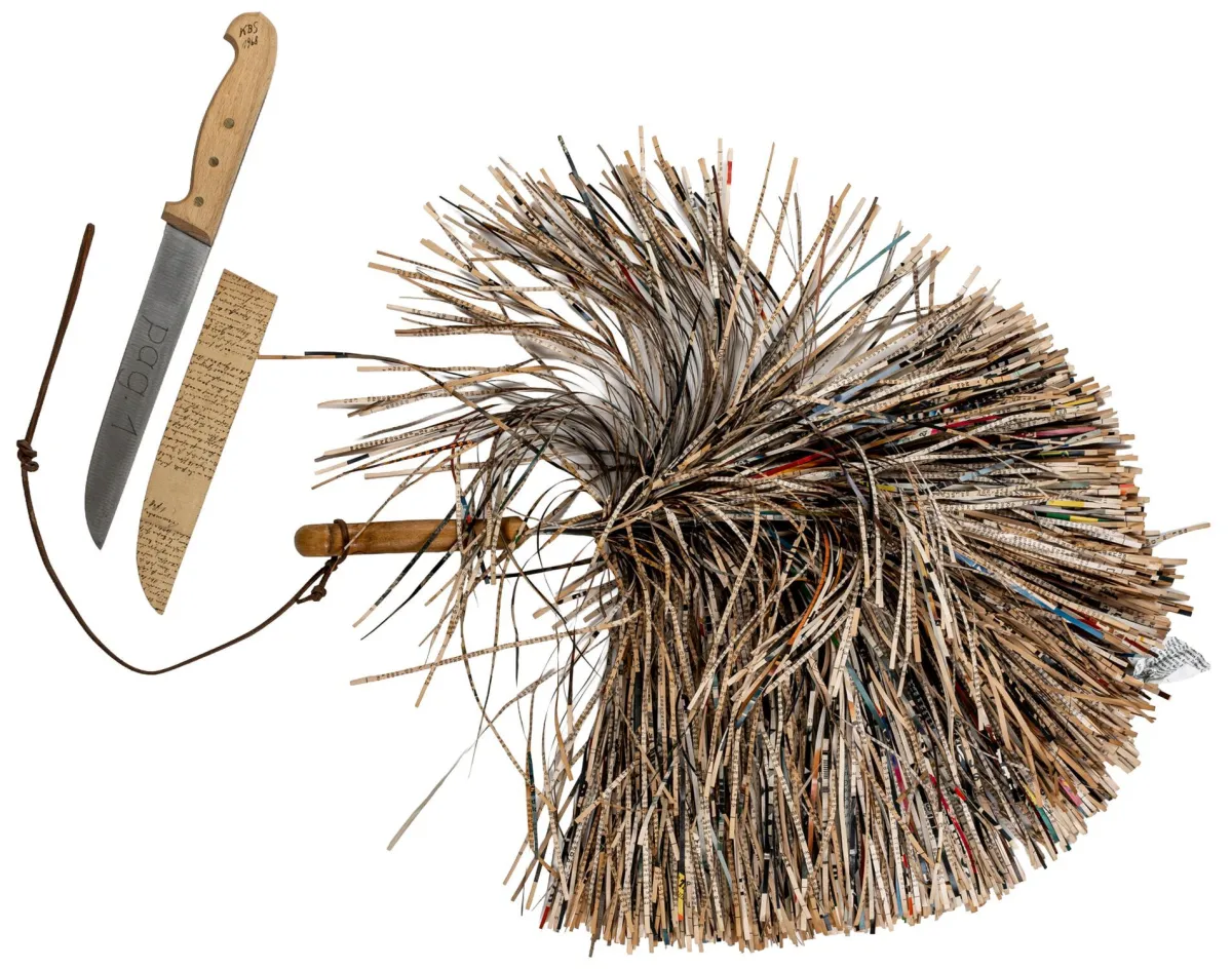 Fluxus – Schäuffelen, Konrad Balder。含 4 件多版作品、1 本书、1 本图录和 1 张卡片的合集。1968-1996。I. 受保护的刀。大…