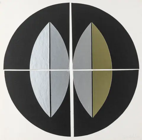 Gabino, Amadeo – 8 collages. Cassette met 8 collages op karton, alle werken gesigneerd en genummerd. Exemplaar: 16/80. 1969.