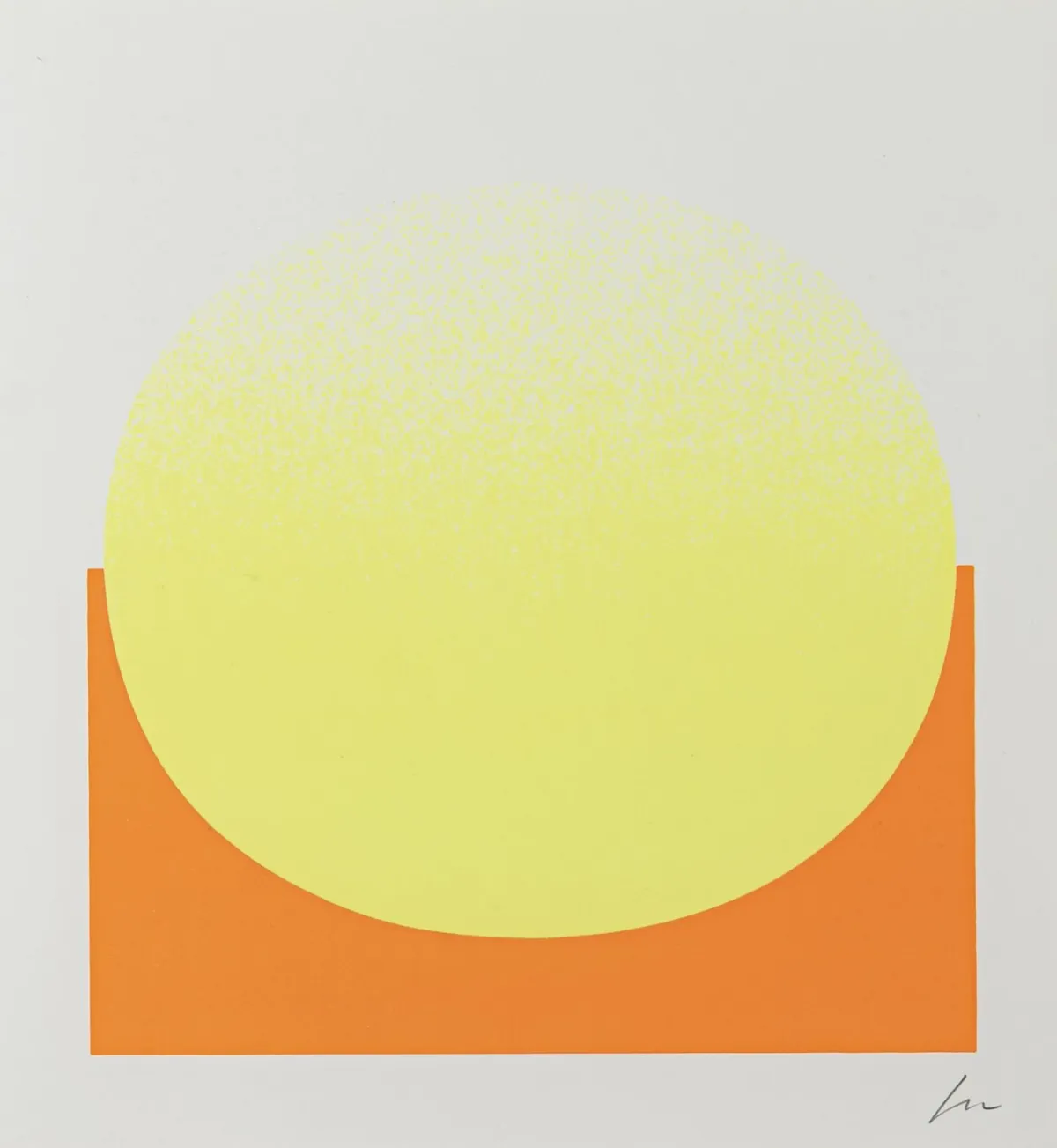 Geiger, Rupprecht – 橙上黄。牛皮纸彩色丝网印刷。右下角签名。1972年。纸张尺寸:29,5 x 27,5 cm。