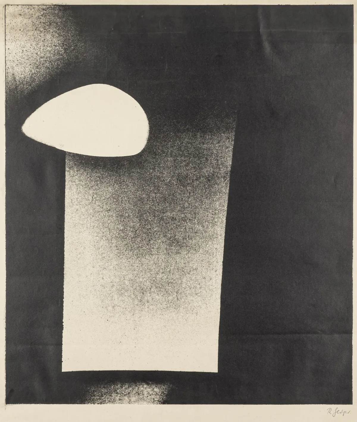 Geiger, Rupprecht – 黑白。棕色 Velin 纸上石版画。右下角签名。1952 年。
