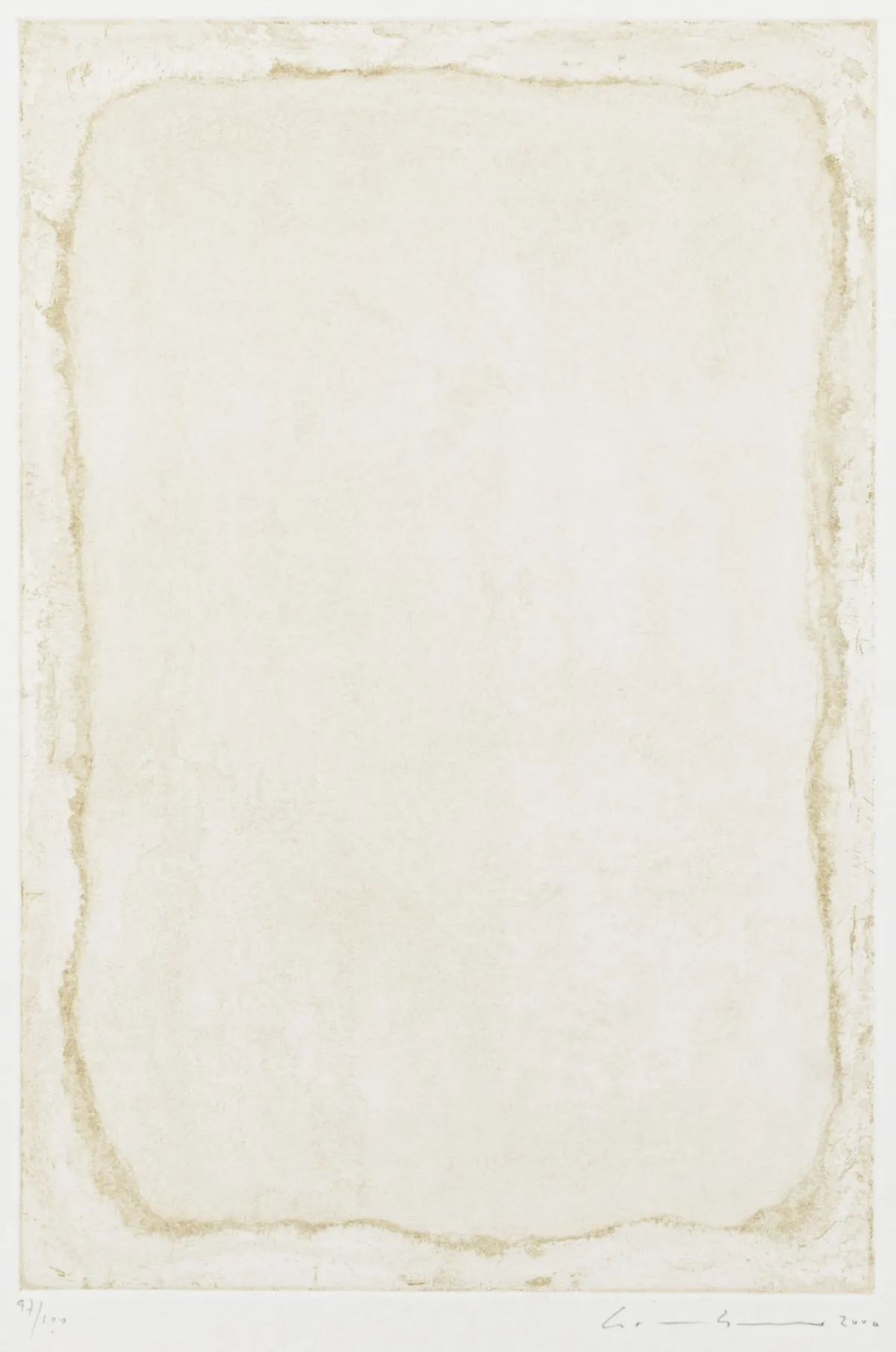 Graubner, Gotthard – Untitled. Aquatint etching on BFK Rives. Signed and dated in pencil lower right "2000".