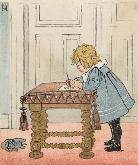 Hahn-Brinckmann, Henriette – Henri. (Kinderportret). Kleurenhoutsnede op velijn.