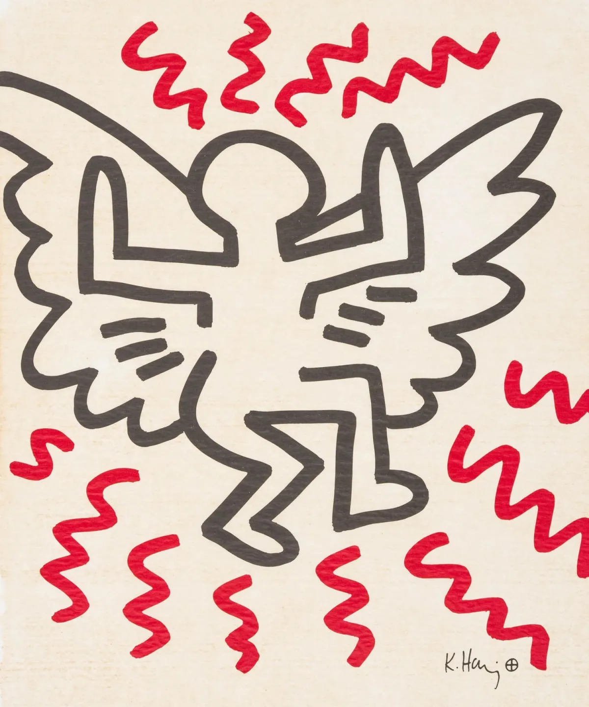 Haring, Keith – Sali-Adalat。透明玻璃纸上4幅彩色石版画。每幅右下角石版签名。1982年。