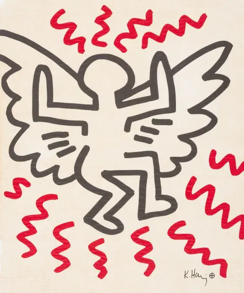 Haring, Keith – Sali-Adalat. 4 kleurenlitho's op transparant glassinepapier.