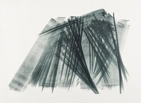 Hartung, Hans – L 1966-38. Kleurenlithografie op BFK Rives. Genummerd linksonder en met de droogstempel van "Erker Presse St. Gallen".