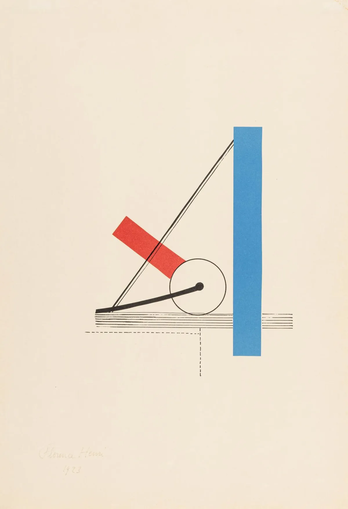 Henri, Florence – Hanover Gallery 海报。犊皮纸上彩色石版画。左下角签名并注明日期。1923年。