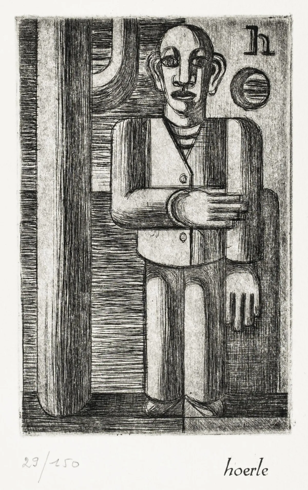 Hoerle, Thomas – Man voor bomen (zelfportret).