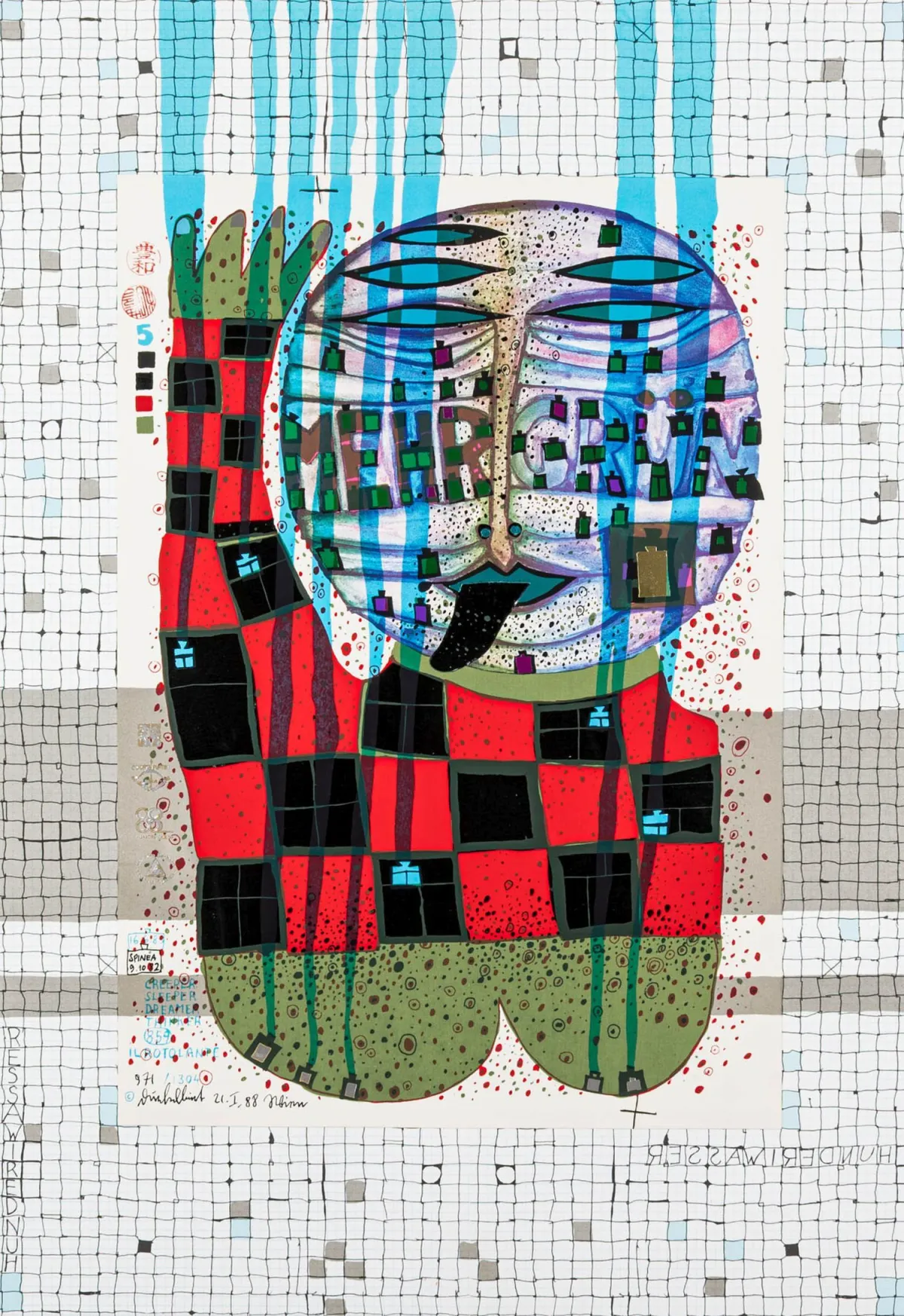 Hundertwasser, Friedensreich – Il Rotolante (The Creeper, The Sleeper, The Dreamer, The Thinker)