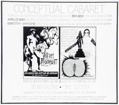 Iannone, Dorothy та Erik & Annelise Bock – Conceptual Cabaret. Шовкографія на щільному папері. 1979. Розмір аркуша: 57,5 x 65,5 см. Дуже...