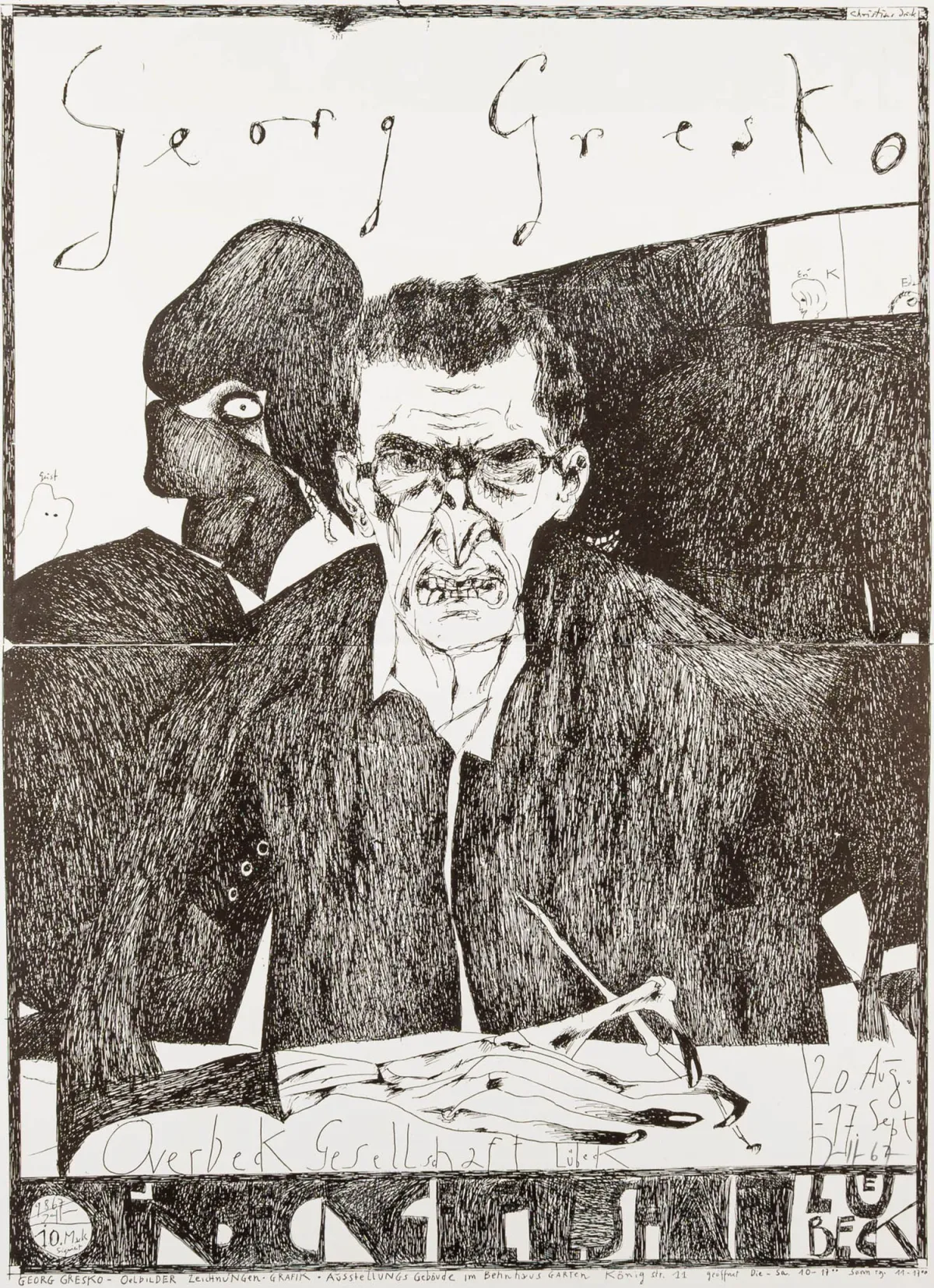Janssen, Horst – 5 张活动海报合集。纸上石版画，其中 4 张有签名及日期。1966/67 年。