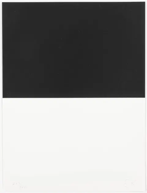 Kelly, Ellsworth – 无题。（From The New York Collection for Stockholm）。犊皮纸上丝网印刷。右下方有字母组合签名。左下方编号。