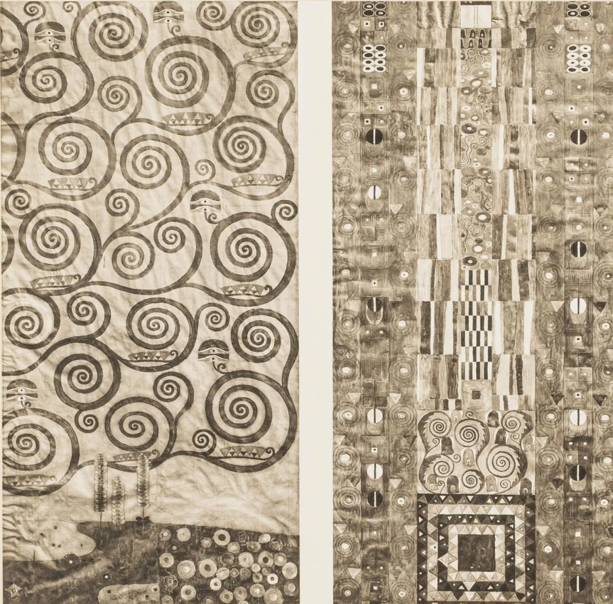 Klimt, Gustav – 戴花帽的女士 / 维特根斯坦男爵夫人 / 出自斯托克雷特饰带：生命之树与中央画面 / 老妇人肖像