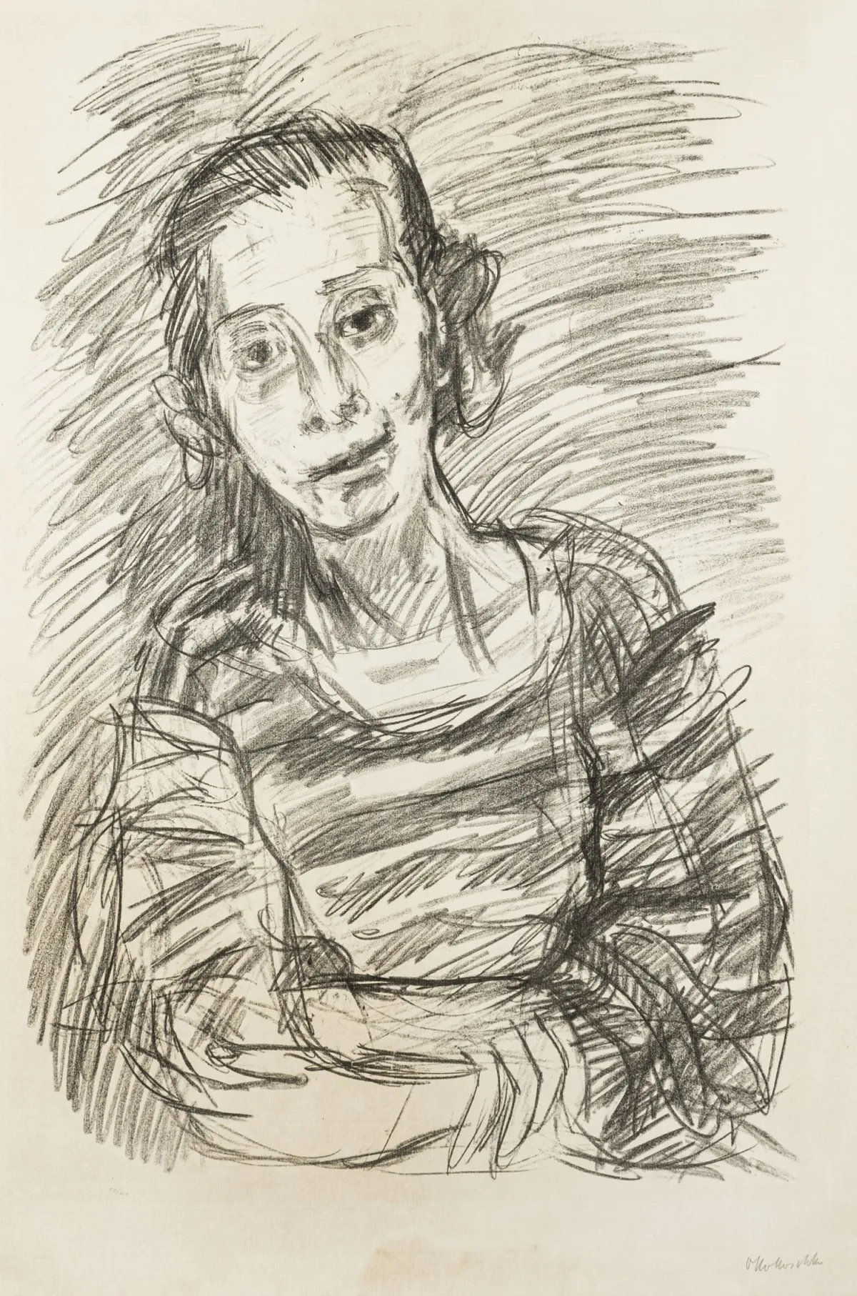 Kokoschka, Oskar – 音乐会 I。Zanders手工纸石版画。有签名和编号。编号:52/100。1921年。纸张尺寸:85 x 57.5…