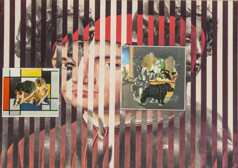 Kolár, Jiri – Senza titolo. (Composizione). Collage di diverse stampe offset incollate su supporto di cartone.