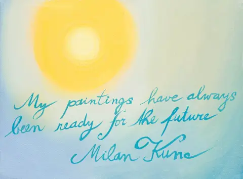 Kunc, Milan – Statement in the Sun. Olio su tela. Firmato in basso e sul verso sul telaio firmato, datato e iscritto. 1993.…