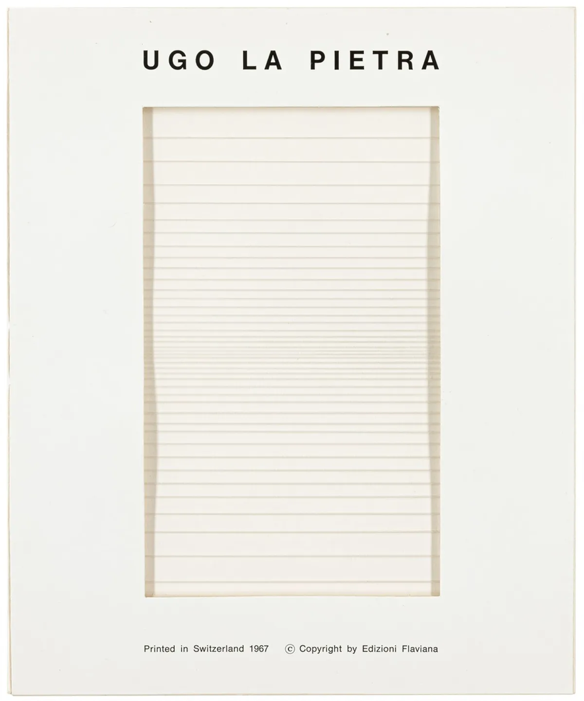 La Pietra, Ugo – Campo tissurale。装裱的纸带和塑料带置于透明薄膜下，装在印有文字标识的纸板封套中。