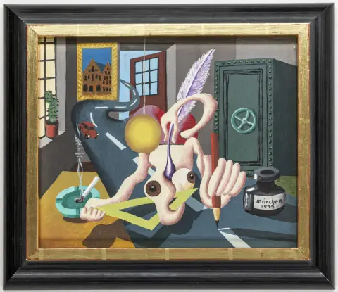 Märchen, Artur (cioè: Artur Ernst Erich Raake) – L'incubo di un architetto / Senza titolo. (Pirata). Due dipinti a olio su truciolare.…