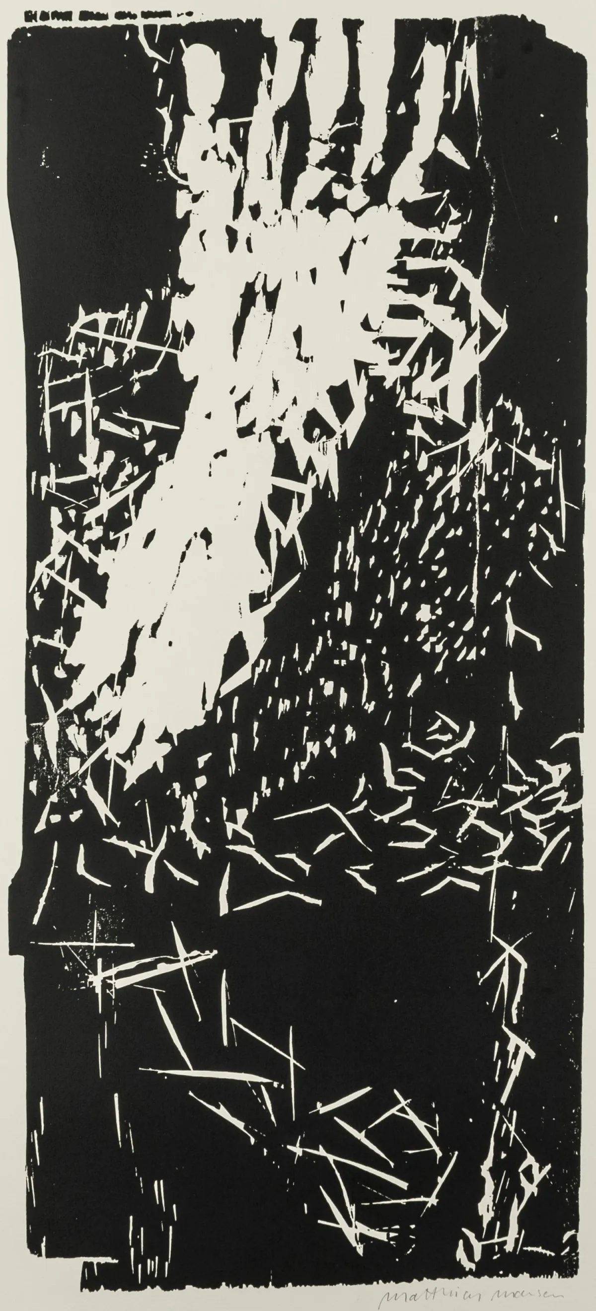 Mansen, Matthias – 1-88 A-F 半身像，手臂自下而上的动作。6幅厚犊皮纸木刻版画。每幅均有铅笔签名。