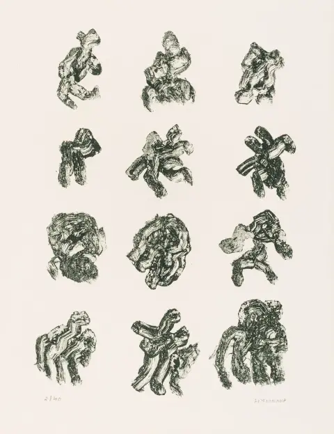 Michaux, Henri – Senza titolo. Litografia su Vélin d'Arches. Firmata in basso a destra e numerata in basso a sinistra a matita. Parigi,...
