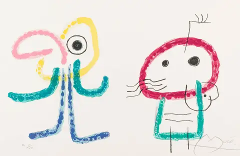 Miró, Joan – L'enfance d'Ubu. Tavola 1007. Litografia a colori su velin. Firmata a matita in basso a destra e numerata in basso a sinistra.…