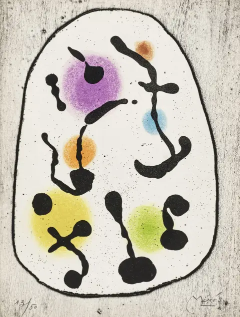 Miró, Joan – Taillandier, Yvon. Miró 1959-1960. Catalogo di mostra con suite extra. Con 23 illustrazioni, 2 (inclusa copertina; una separata…