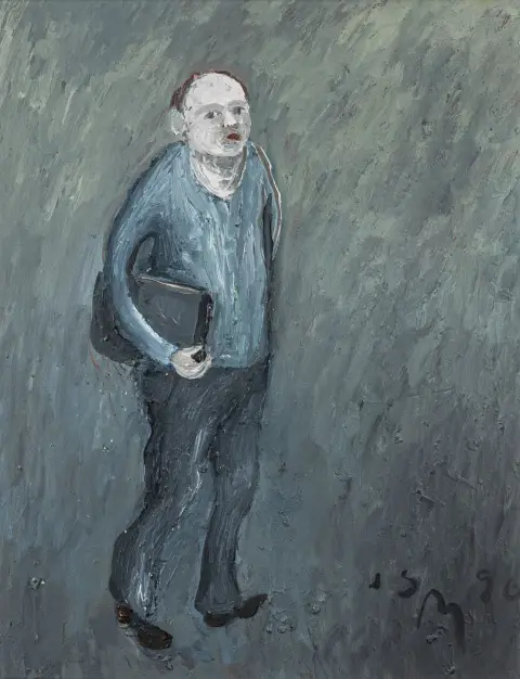 Mühlenhaupt, Kurt – Auf dem Weg zur Nachtschicht. Olio su fibra dura. 1990