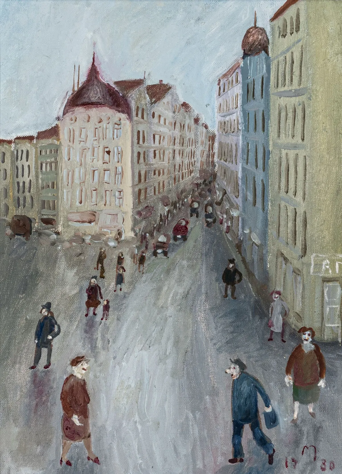 Mühlenhaupt, Kurt – 无题。(法尔肯施泰因街)。布面油画。右下方缩写签名和日期。1980年。内框:40 x 30…