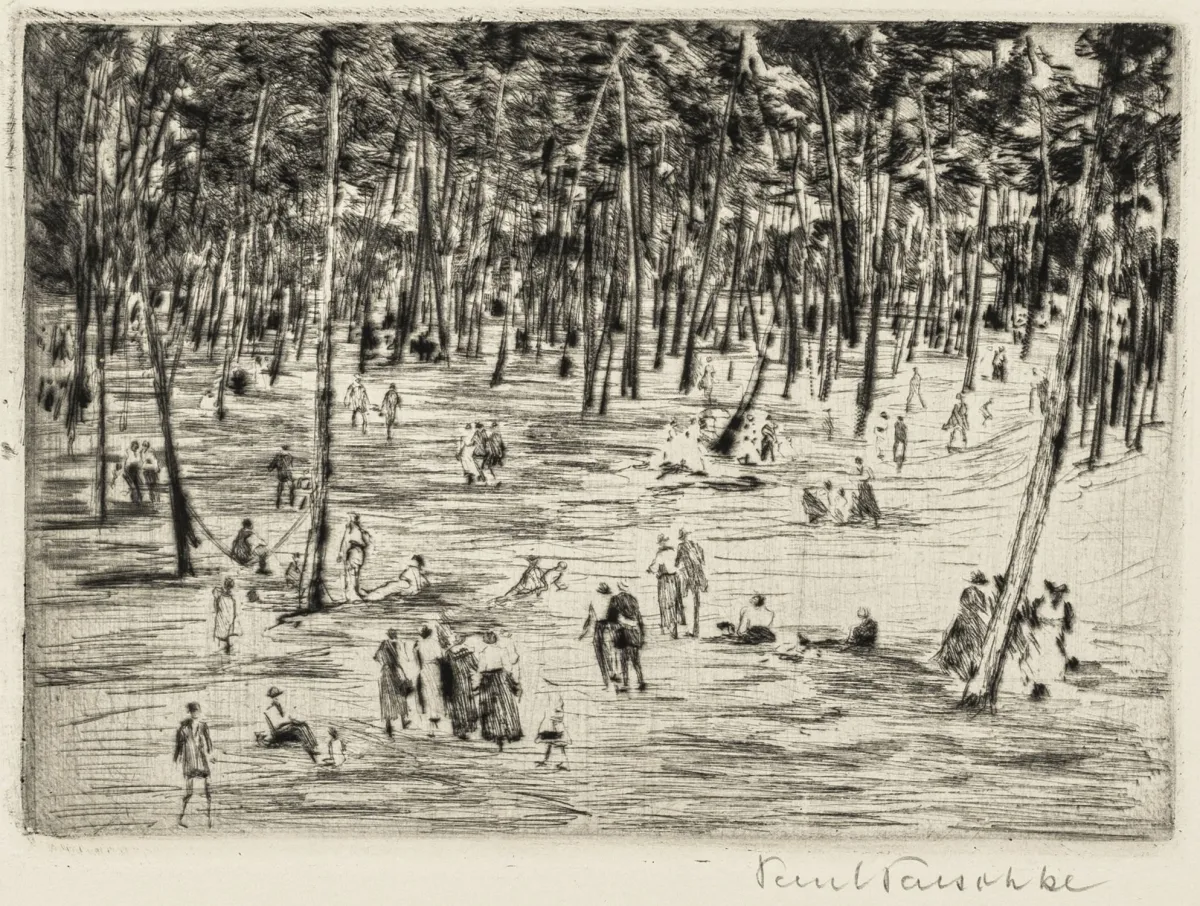 Paeschke, Paul – 3幅不同纸张上的蚀刻版画合集。每幅右下角铅笔签名。1902-1910年。